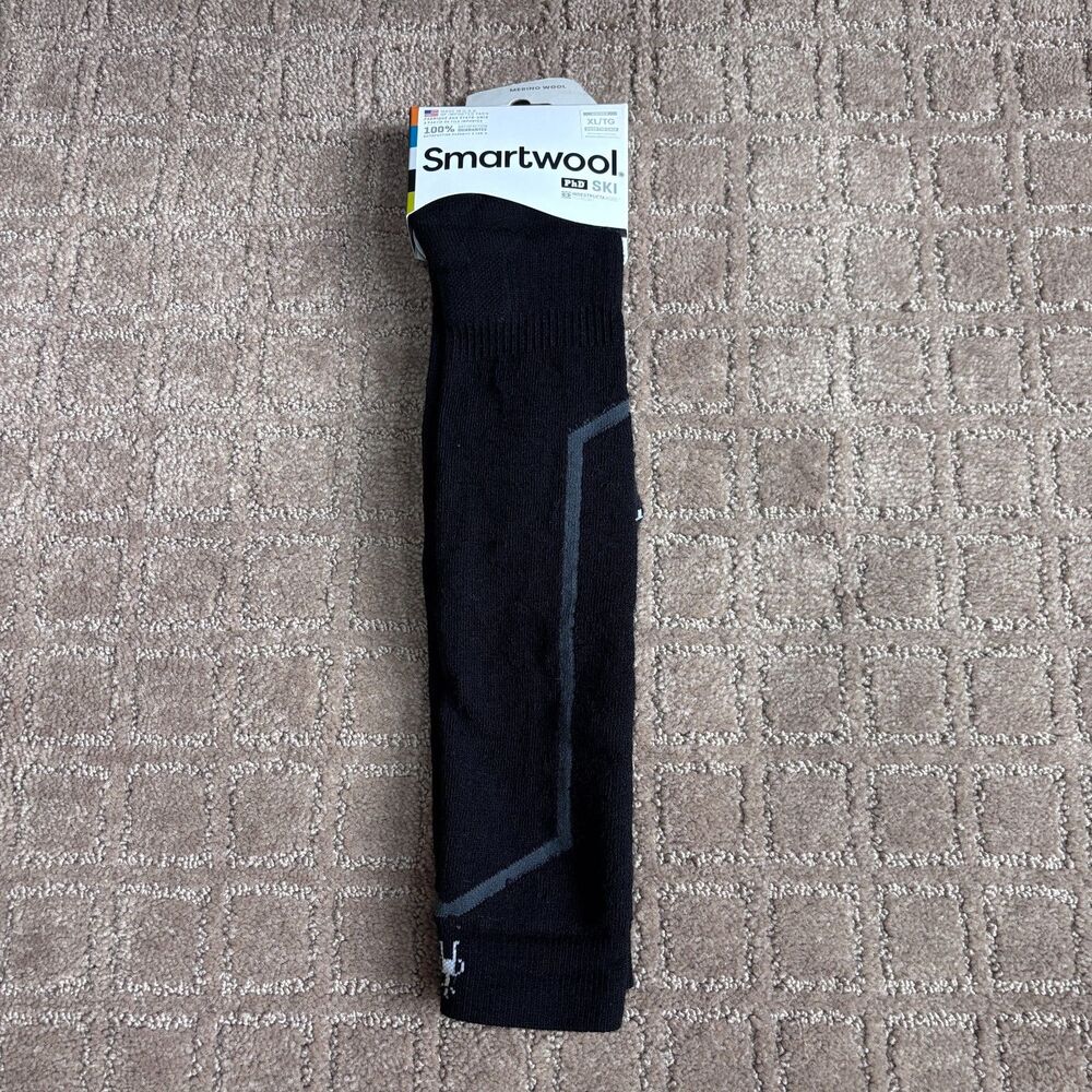 SmartWool PhD Ski Over The Calf Merino Wool Socks Unisex XL Black Winter